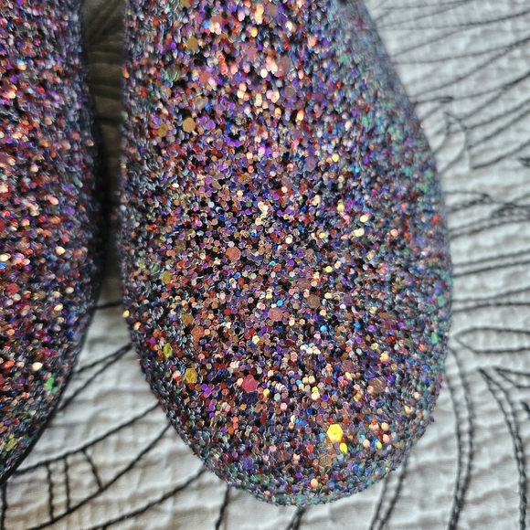 NWOB TOMS Darcy Glitter Flats Slipons Loafers Black Purple 7.5 - Picture 11 of 16